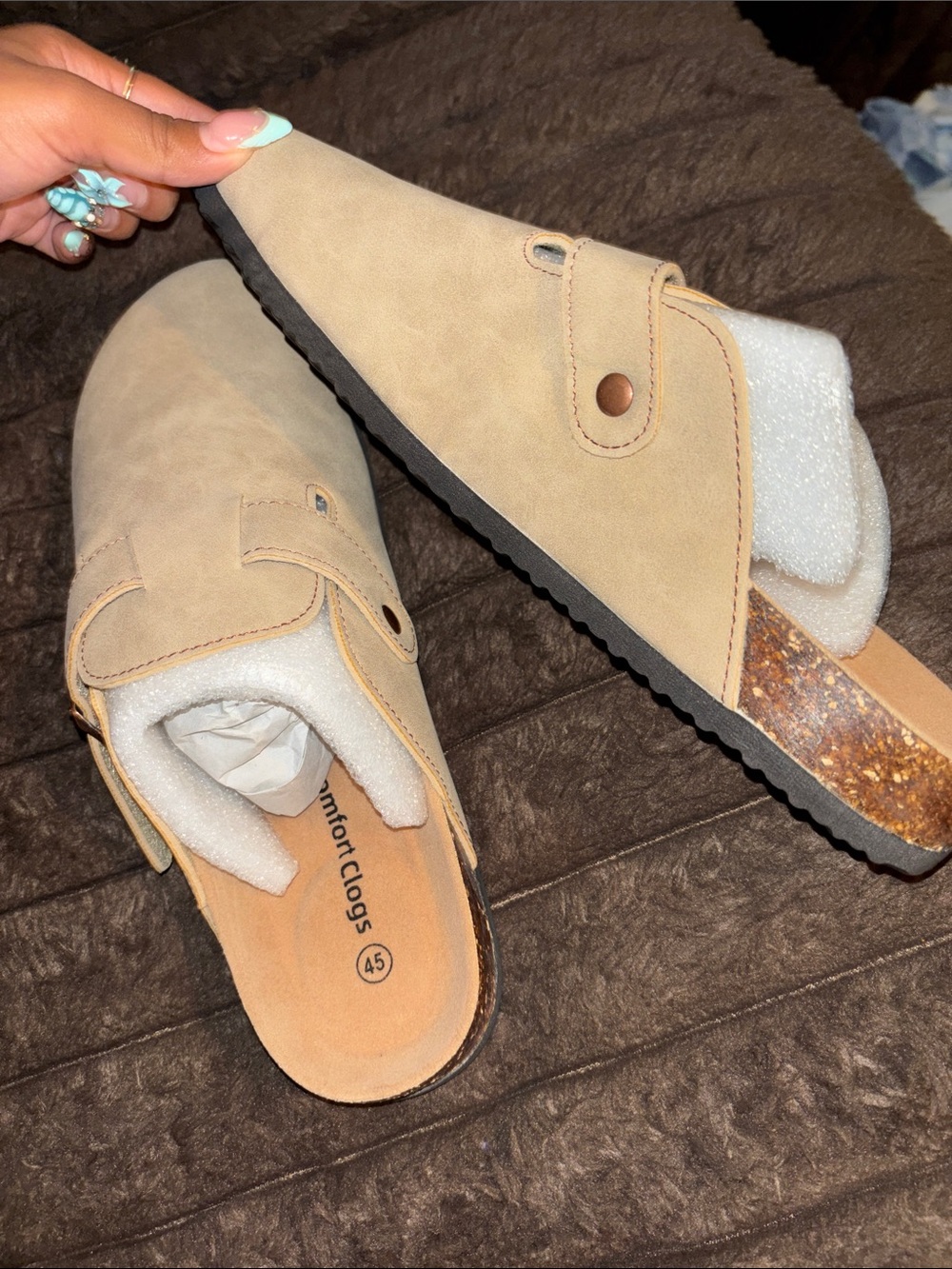 Tan Comfort Clogs - Picture 2 of 4